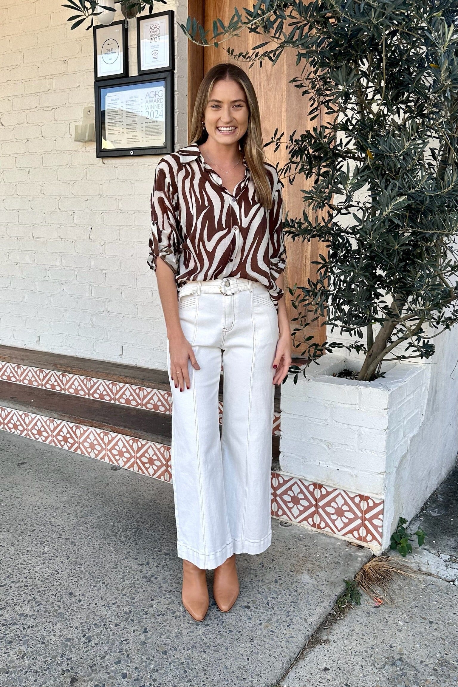 COUNTRY DENIM Indianna Belted Jeans - White BOTTOMS