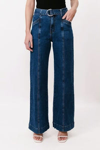 COUNTRY DENIM Indianna Dark Denim Belted Jeans BOTTOMS