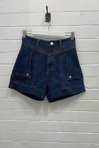 COUNTRY DENIM Jessie Dark Denim Shorts BOTTOMS