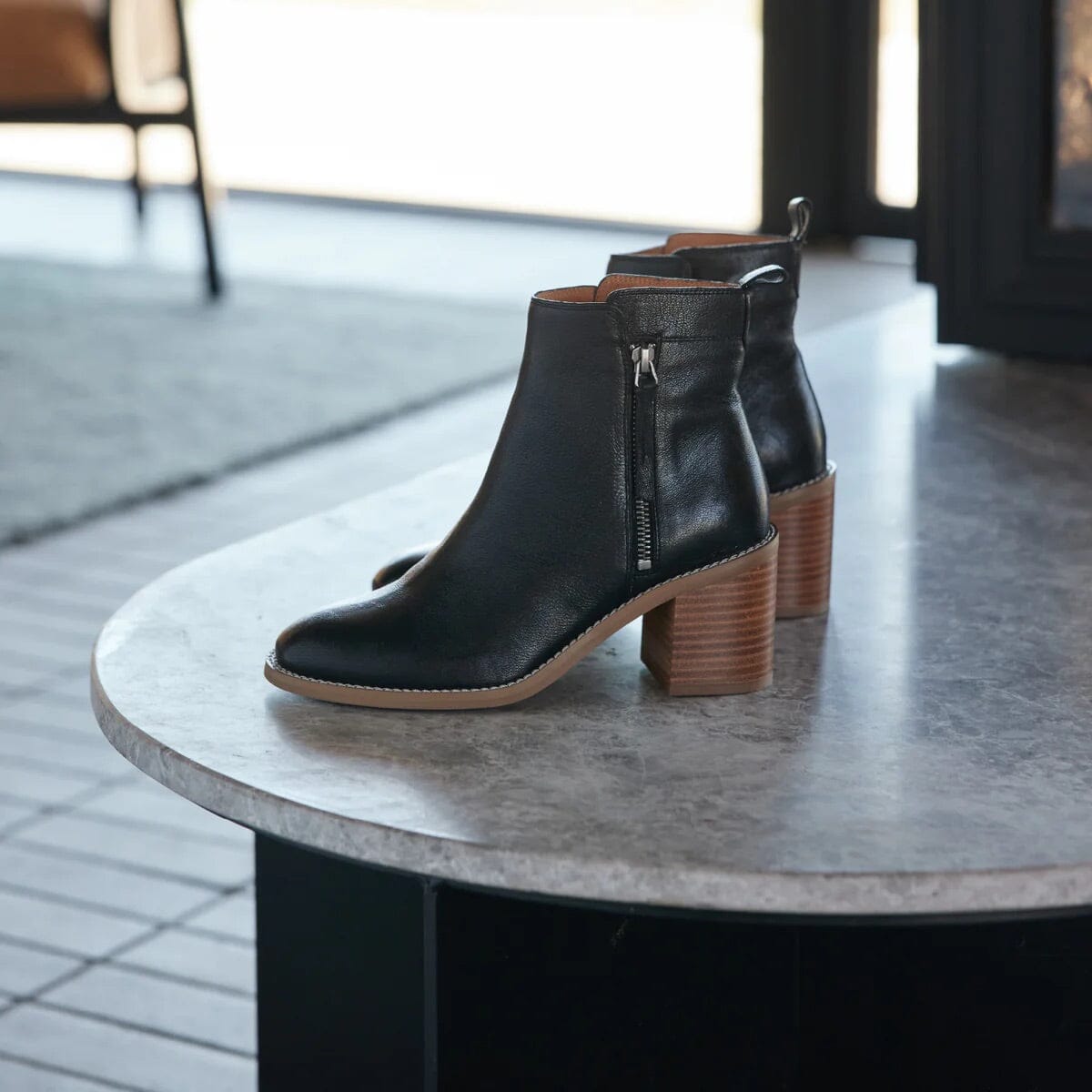 EOS Charity Leather Ankle Boots - Black ACCESSORIES
