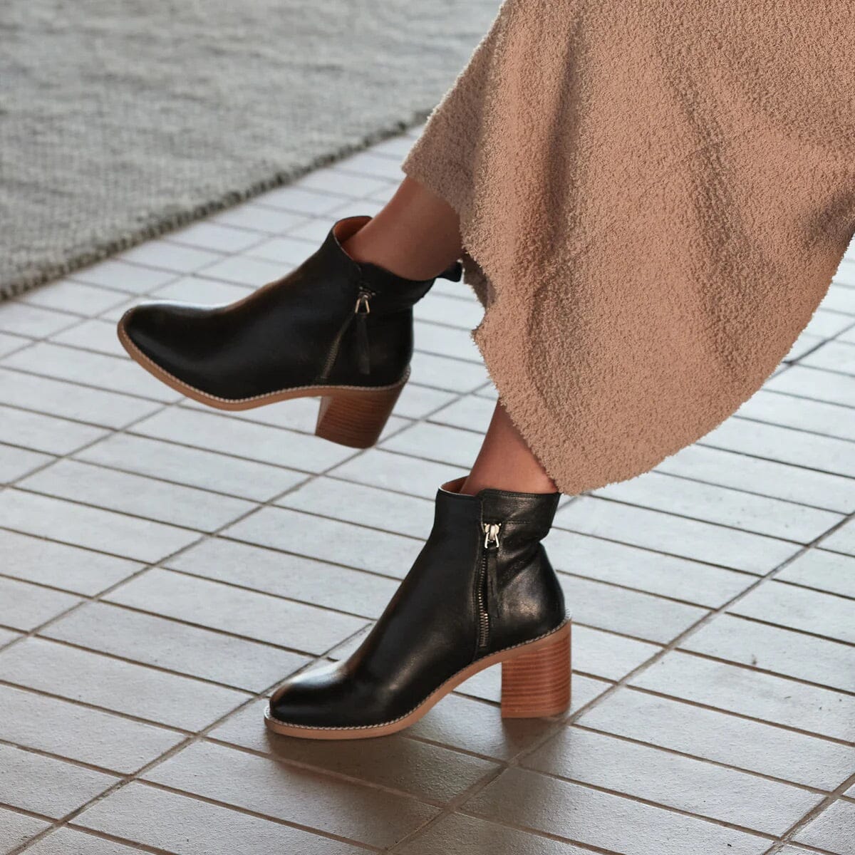EOS Charity Leather Ankle Boots - Black ACCESSORIES
