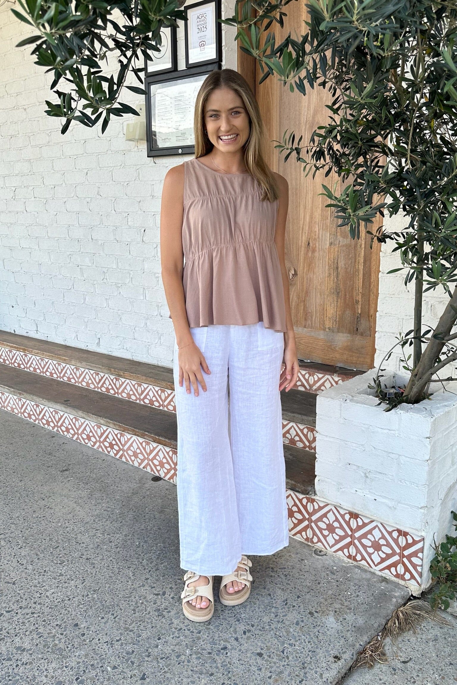 RUNAWAY HEART Tilly Top - Beige TOPS