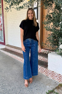 YOURS TRULY Jedda Knit Top - Black TOPS