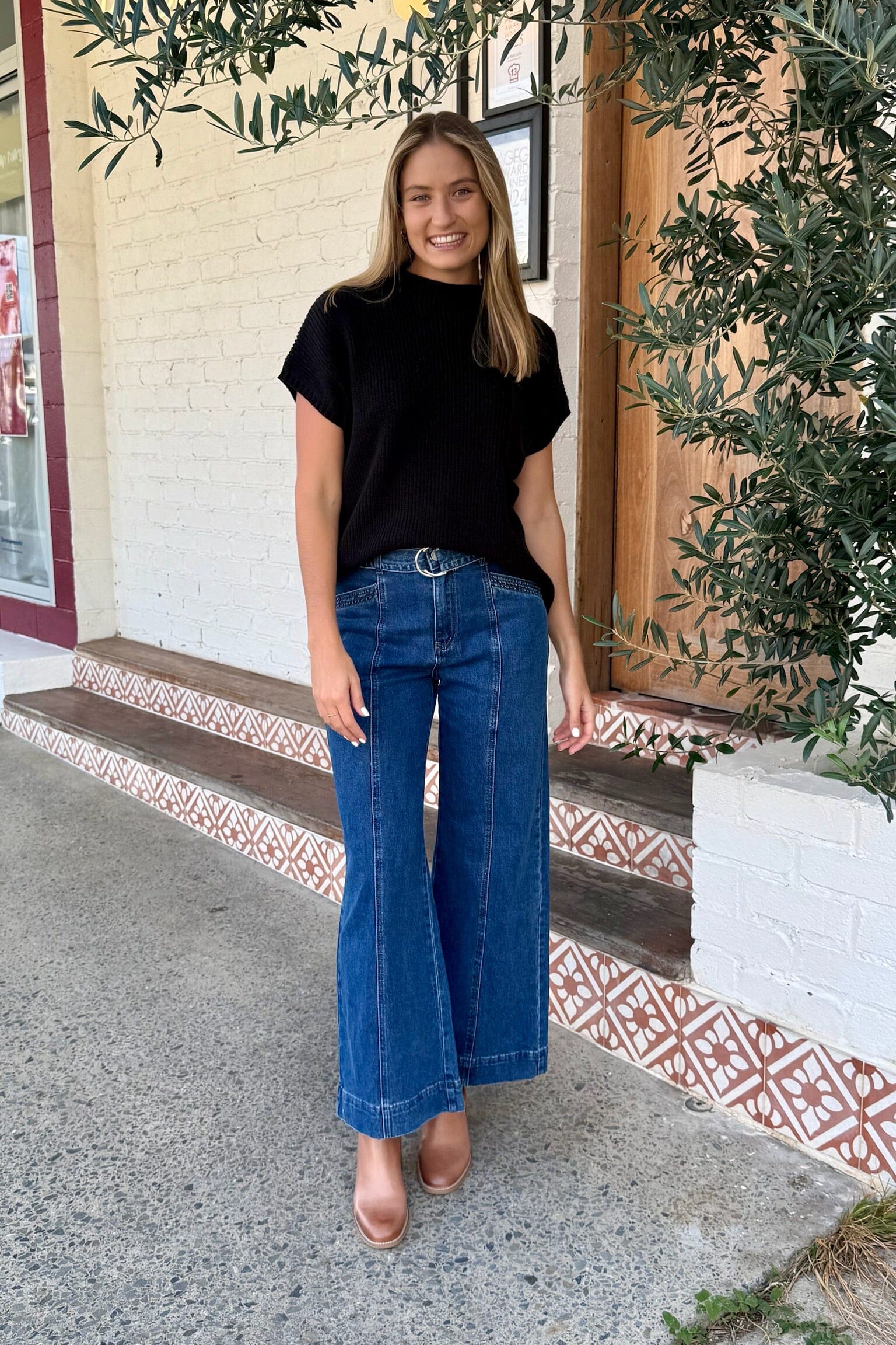 YOURS TRULY Jedda Knit Top - Black TOPS