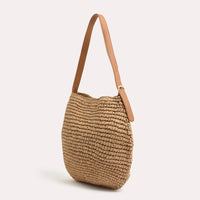 Large Paper Weave Tote - Camel
