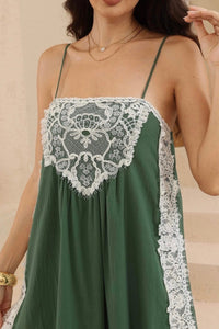 Emerald Lace Midi Dress