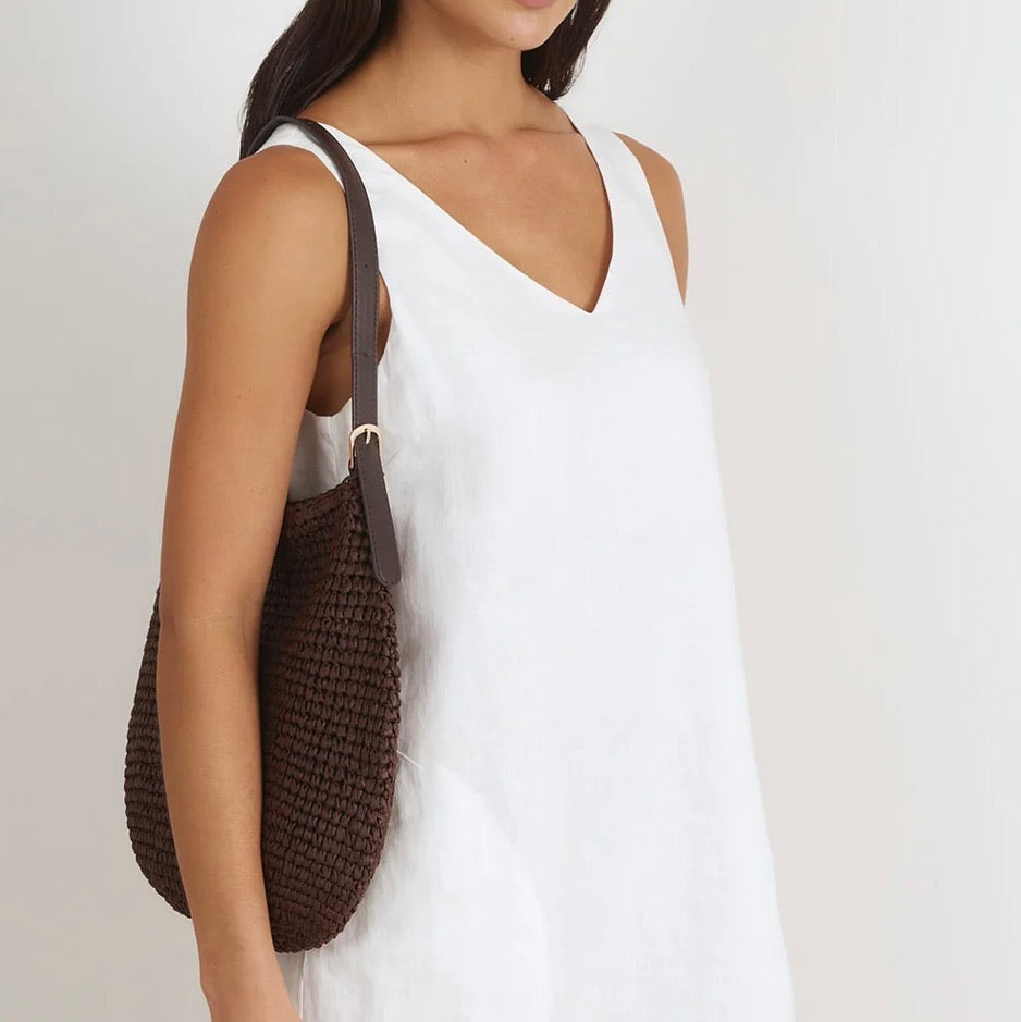 Large Paper Weave Tote - Chocolate