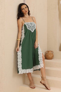 Emerald Lace Midi Dress
