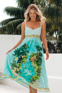Tropical Oasis Midi Dress