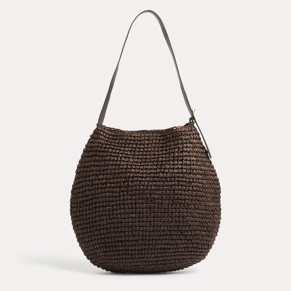 Large Paper Weave Tote - Chocolate