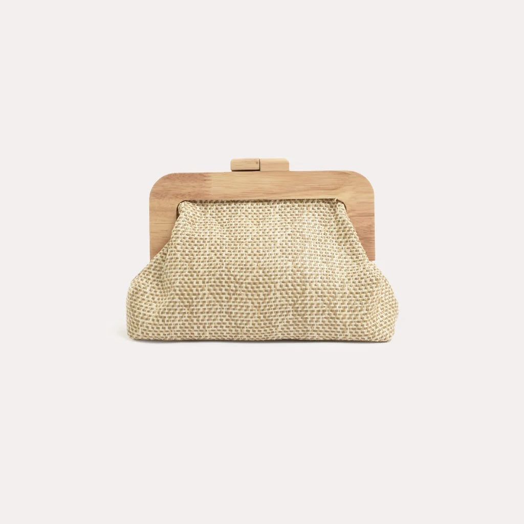 Augusta Timber Frame Clutch - Natural