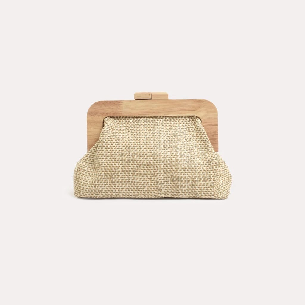 ADORNE Augusta Timber Frame Clutch - Natural ACCESSORIES