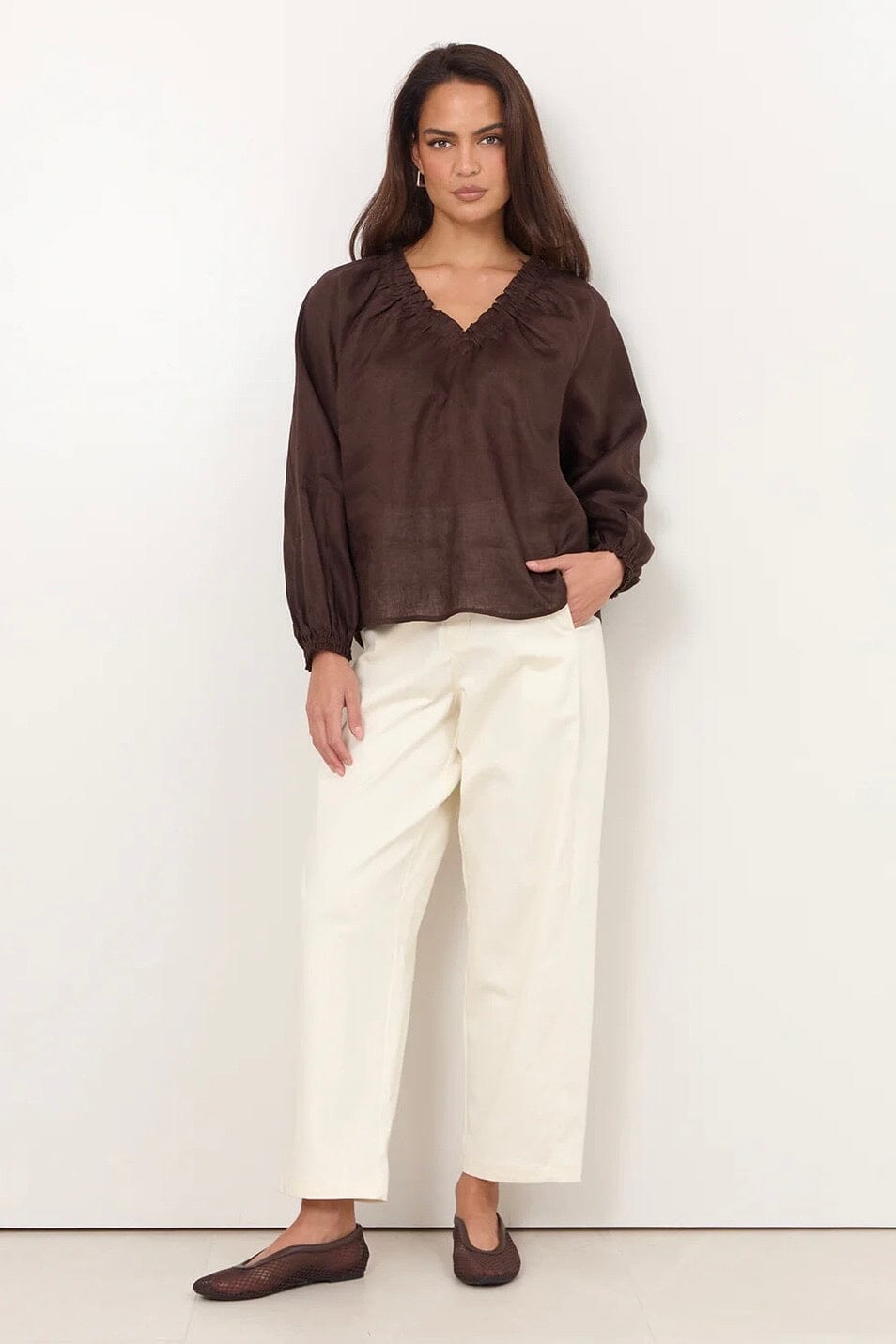 ADORNE Azari Linen Top TOPS