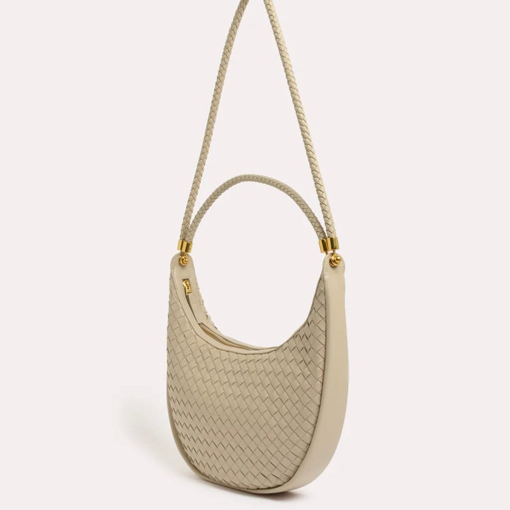 ADORNE Jordan Plait Handbag - Stone ACCESSORIES