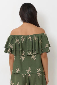 ADORNE Kalani Embroidered Palm Top TOPS