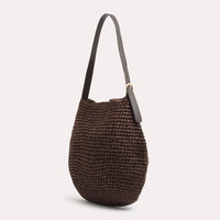 ADORNE Large Paper Weave Tote - Chocolate ACCESSORIES