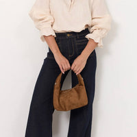 ADORNE Luca Mini Faux Suede Bag - Tan BAGS