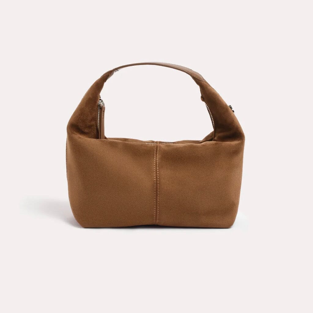 ADORNE Luca Mini Faux Suede Bag - Tan BAGS