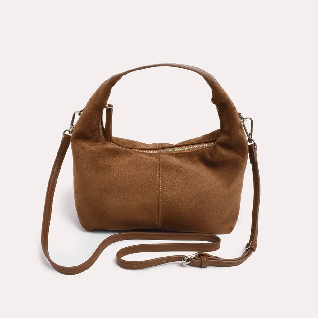 ADORNE Luca Mini Faux Suede Bag - Tan BAGS
