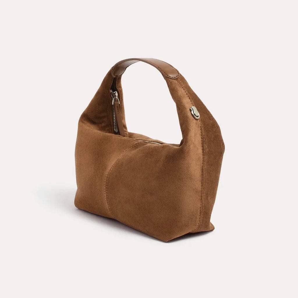 ADORNE Luca Mini Faux Suede Bag - Tan BAGS