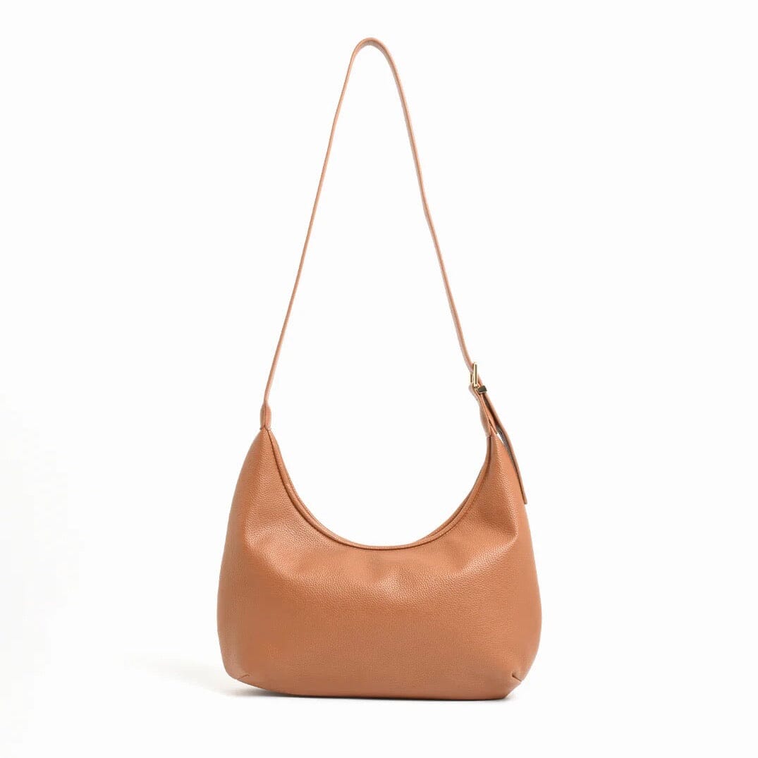 ADORNE Maggie Woven Moon Cross Body Bag - Tan ACCESSORIES