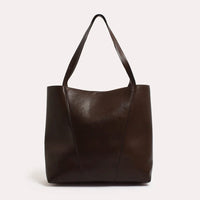 ADORNE Quinn Simple Panelled Tote - Chocolate BAGS