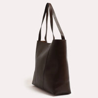 ADORNE Quinn Simple Panelled Tote - Chocolate BAGS