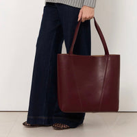 ADORNE Quinn Simple Pannelled Tote - Wine BAGS
