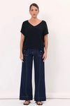 ADORNE Samara Cotton Knit Top - Black TOPS