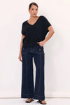 ADORNE Samara Cotton Knit Top - Black TOPS