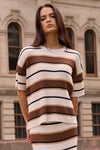 ADORNE Shani Rib Knit Short Sleeve Top TOPS