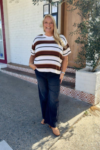 ADORNE Shani Rib Knit Short Sleeve Top TOPS
