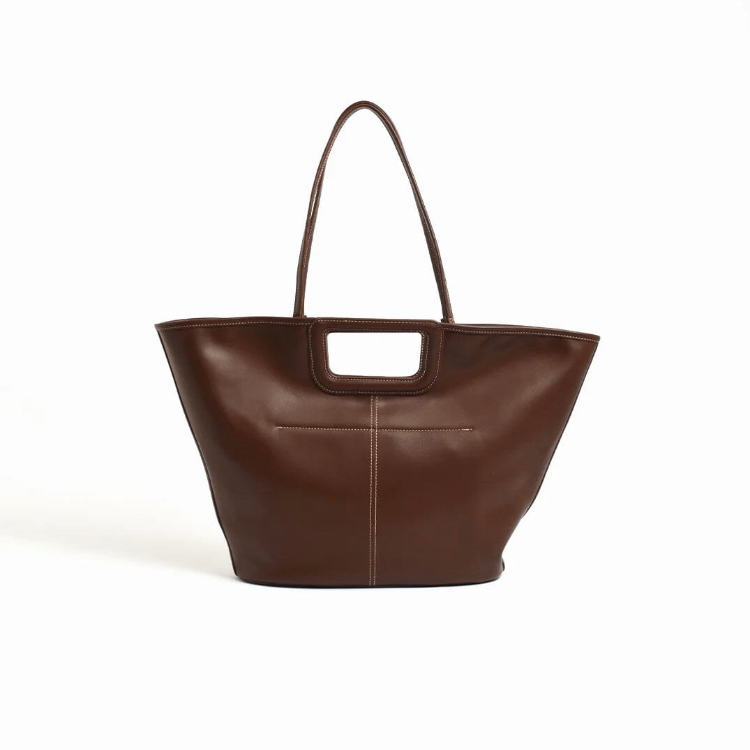 ADORNE Stitched Tote Bag - Chocolate ACCESSORIES