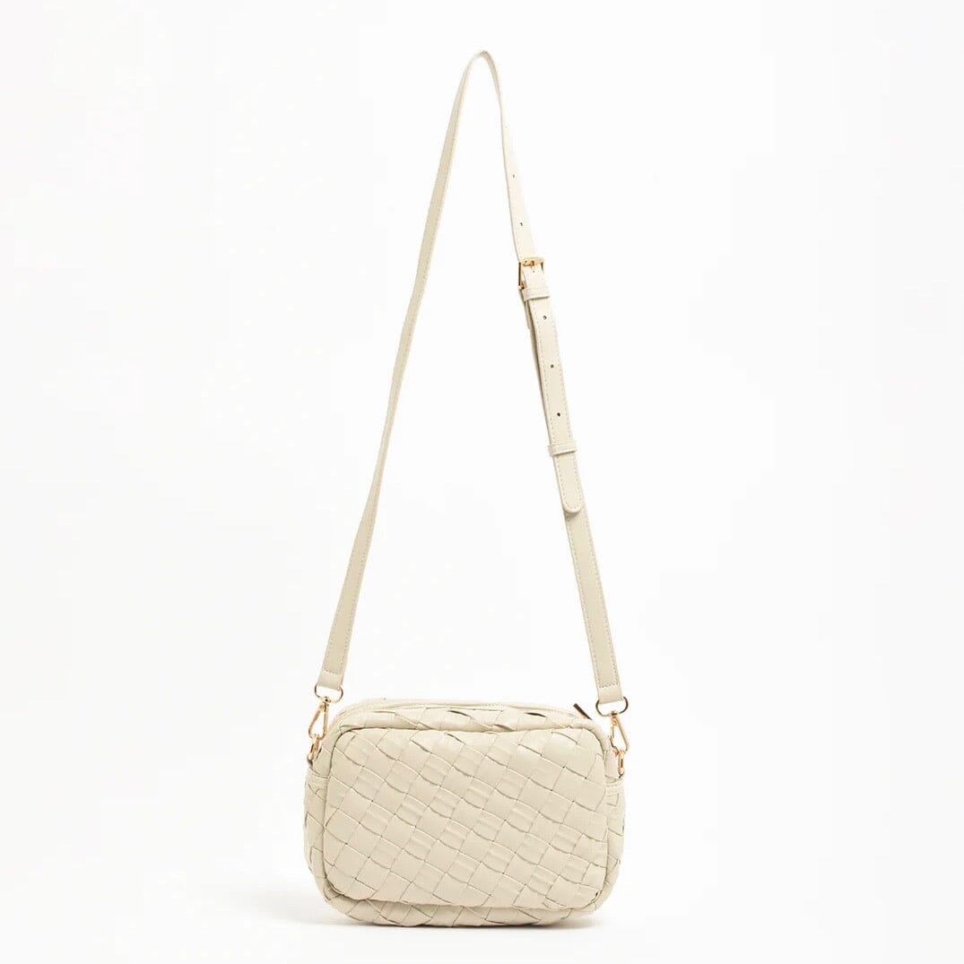 ADORNE Wide Weave Crossbody Bag - Stone ACCESSORIES