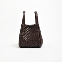 ADORNE Woven Slouch Bucket Bag - Chocolate ACCESSORIES