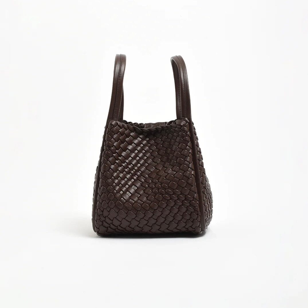 ADORNE Woven Slouch Bucket Bag - Chocolate ACCESSORIES