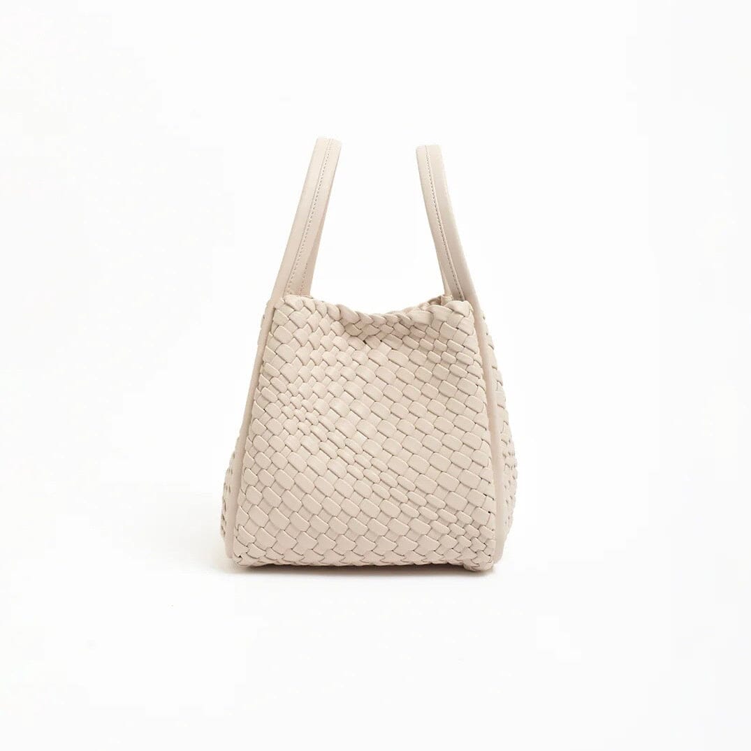 ADORNE Woven Slouch Bucket Bag - Stone ACCESSORIES