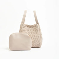 ADORNE Woven Slouch Bucket Bag - Stone ACCESSORIES
