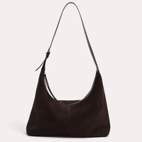 ADORNE Wren Faux Suede Slouchy Tote - Chocolate BAGS