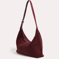 ADORNE Wren Faux Suede Slouchy Tote - Wine BAGS