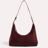 ADORNE Wren Faux Suede Slouchy Tote - Wine BAGS