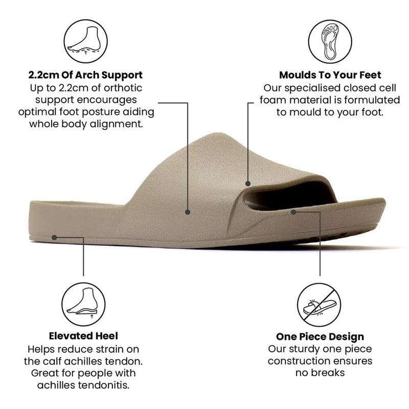 ARCHIES FOOTWEAR Archies Arch Support Slides - Taupe SHOES