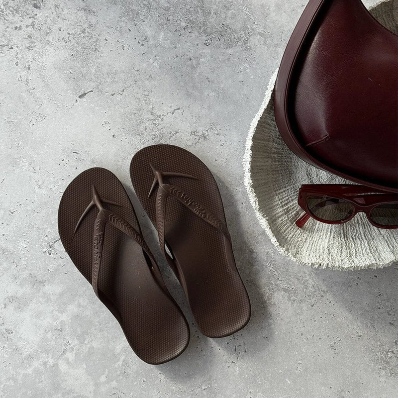 ARCHIES FOOTWEAR Archies Arch Support Thongs - Brown SHOES