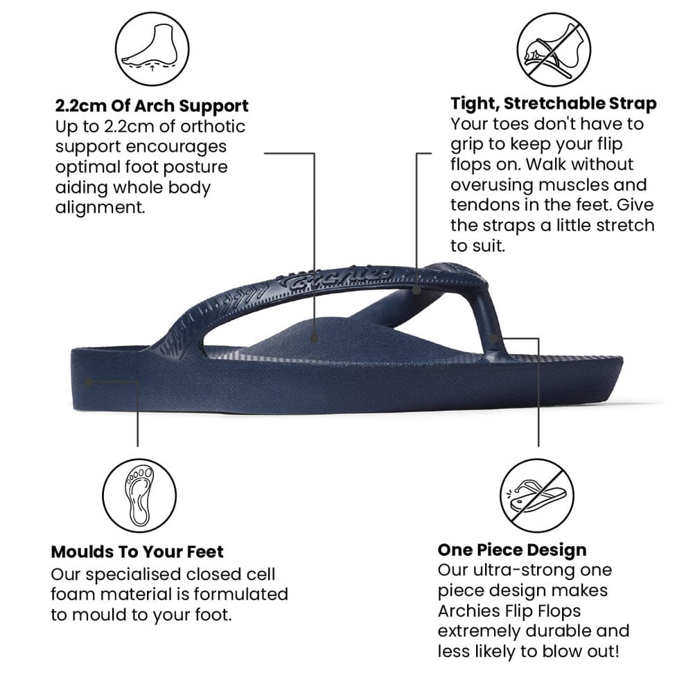 ARCHIES FOOTWEAR Archies Original Thongs - Navy SHOES