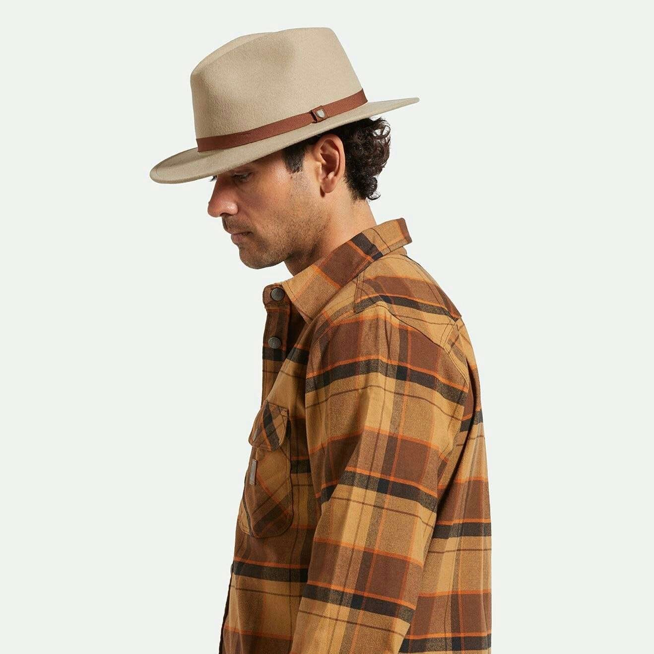 BRIXTON ブリクストン MESSER PACKABLE FEDORAハット Unisex Messer Packable Fedora in Black/Black – Brixton