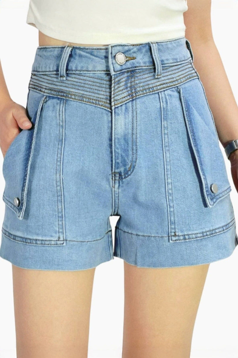 COUNTRY DENIM Jeda Denim Shorts - Light Blue BOTTOMS