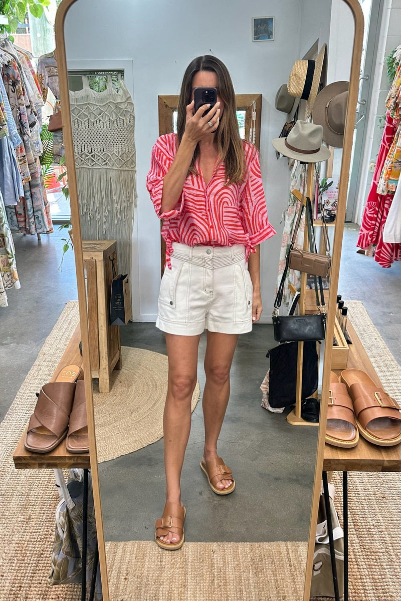 COUNTRY DENIM Jessie White Denim Shorts BOTTOMS