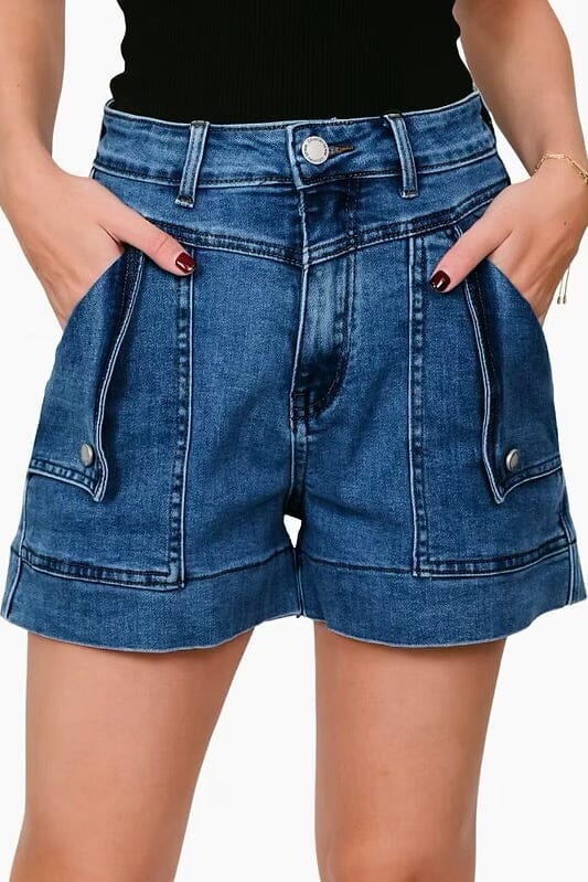 COUNTRY DENIM Ziggy Dark Denim Shorts BOTTOMS