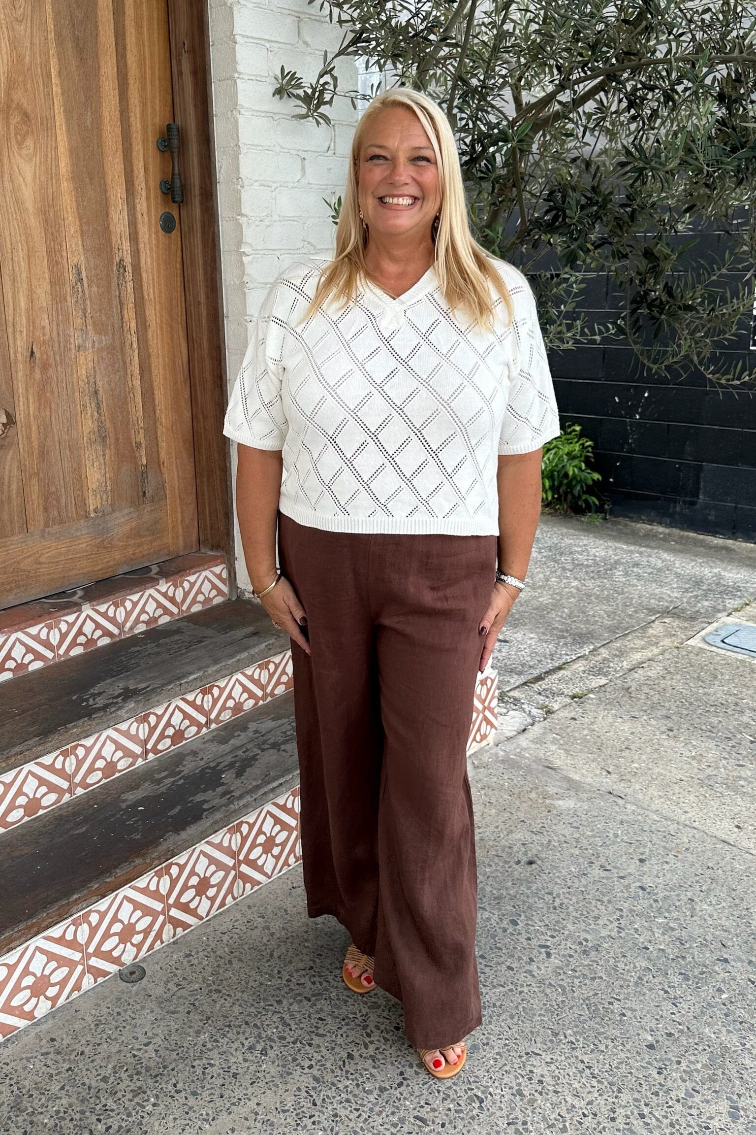 DELILAH Ryder Knit Top - Ivory TOPS