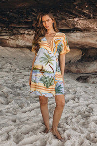 EBBY AND I Endless Summer Wrap Mini Dress DRESSES